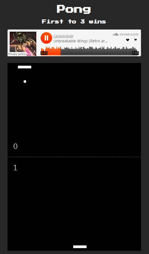 Pong webpage